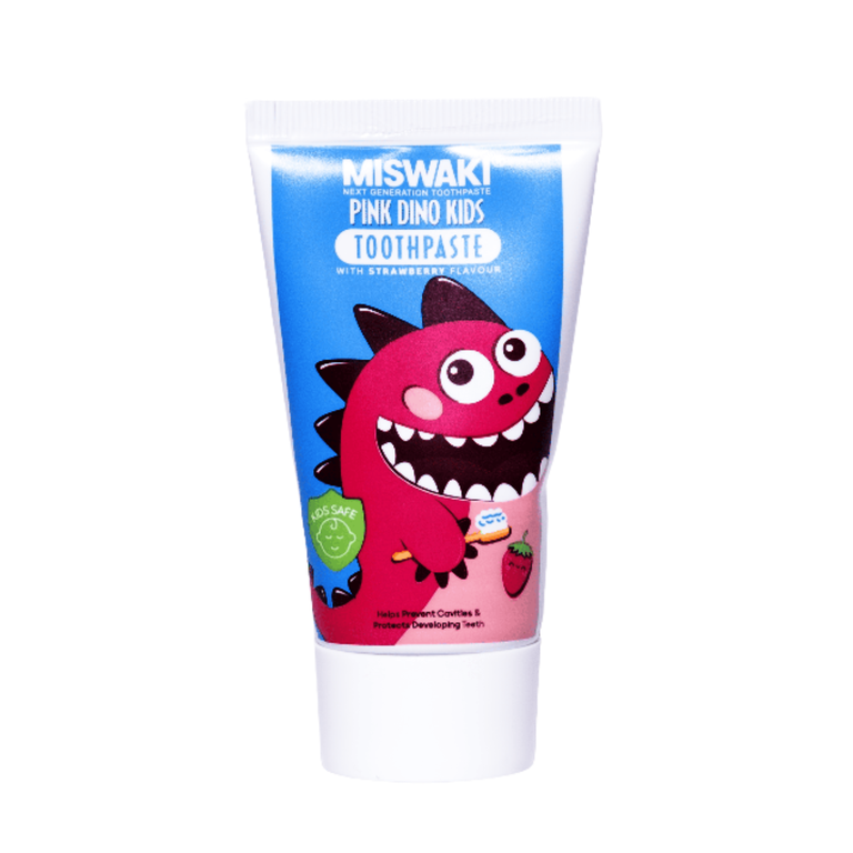 Miswaki Pink Dino Kids Toothpaste 50ml - Strawberry